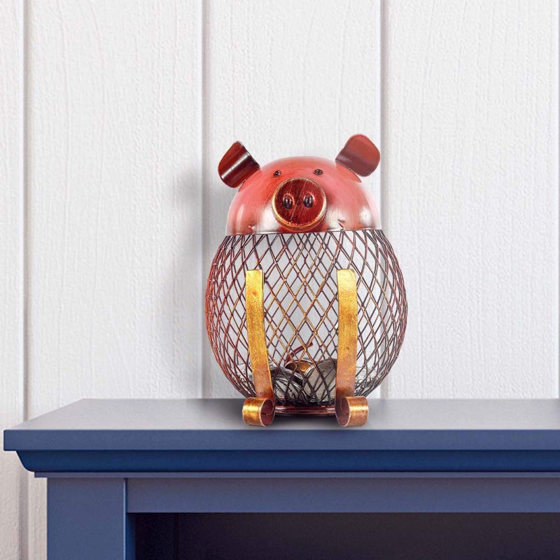 TOOARTS Vintage Piggy Bank Money Bank, Metal Coin Holder Coin Money Cash Saving Box for Decoration - Image 5